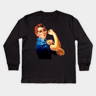 Rosie the Riveter Kids Long Sleeve T-Shirt